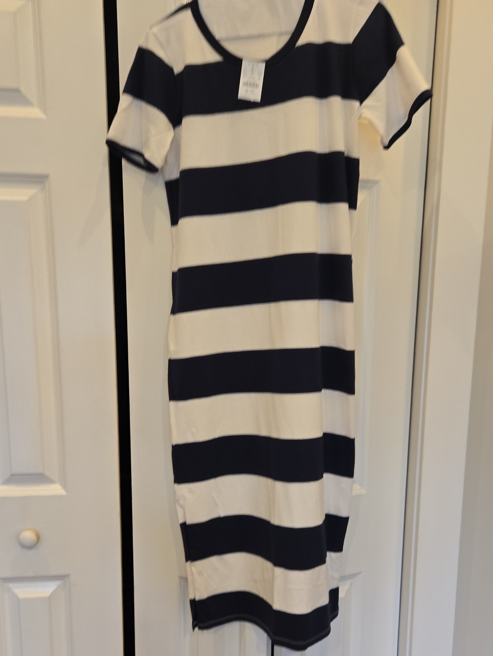 J. Crew Navy and White Striped Maxi Dress